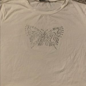 Butterfly rhinestone shirt